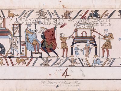 Bayeaux Tapestry: ‘William the Conqueror at Hastings’ engraved by James Basire