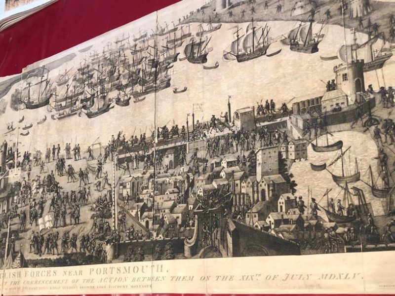 Image of The encampment of the British forces near Portsmouth. 1545