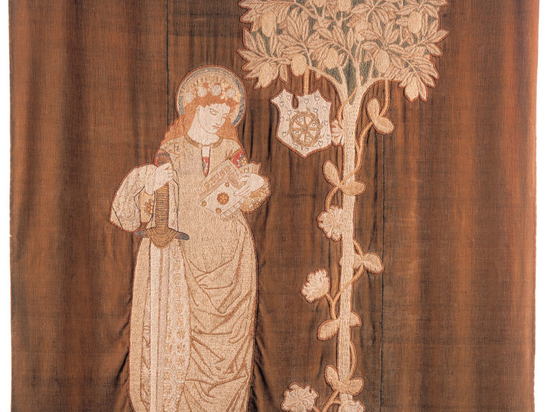 Image of Embroidered wall hanging of St Catherine