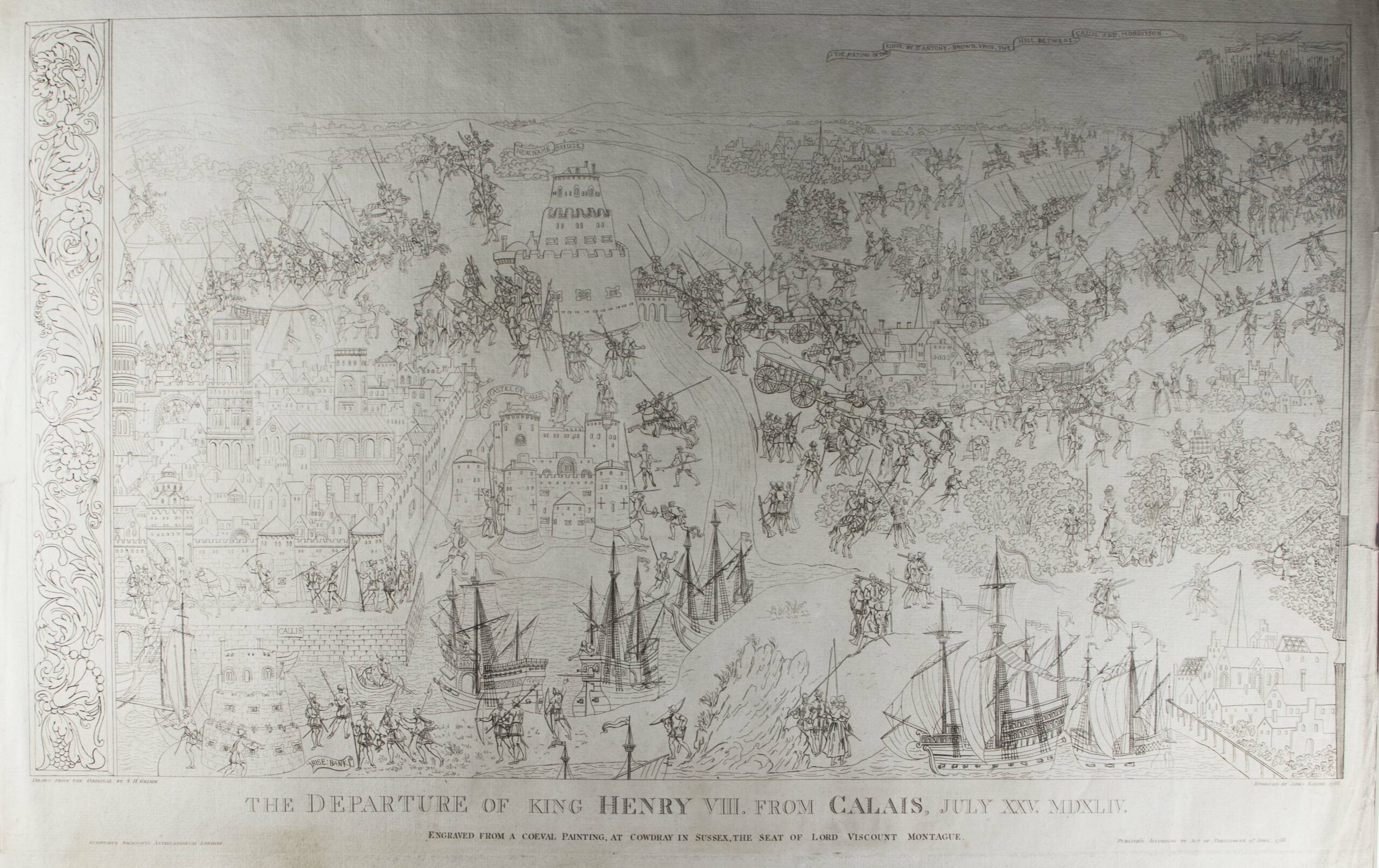 Print showing the Departure of Henry VIII from Calais